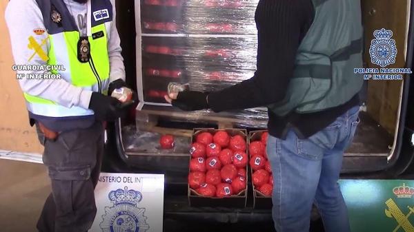 السلطات الإسبانية تحبط محاولة إدخال كمية كبيرة من المخدرات وسط صناديق طماطم وتعتقل سائقا مغربيا